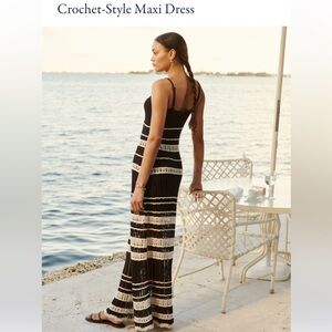 A&F crochet style maxis dress black